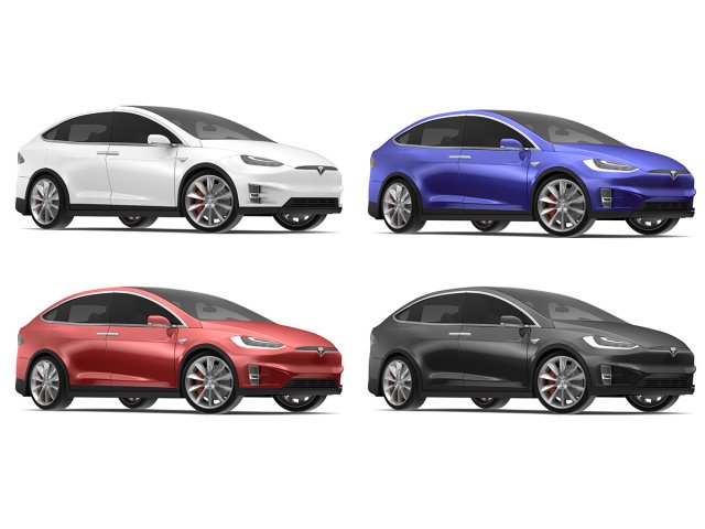 2017 Tesla X Multi Colors 3D Model