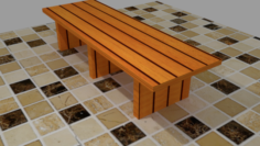 Realistic Low Poly Dining Table 3D Model