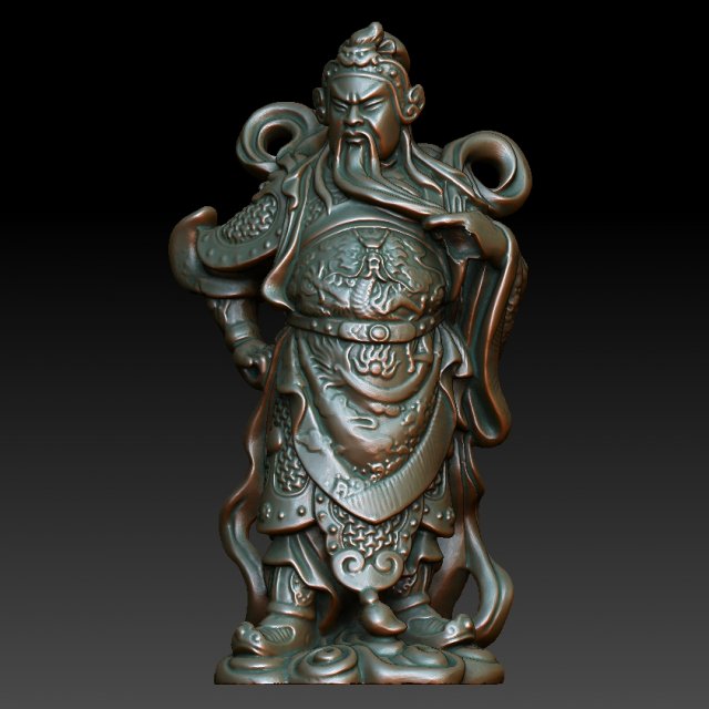 HD Scan Buddha Guan Gong 09 Statue – Ready Print 3D Model