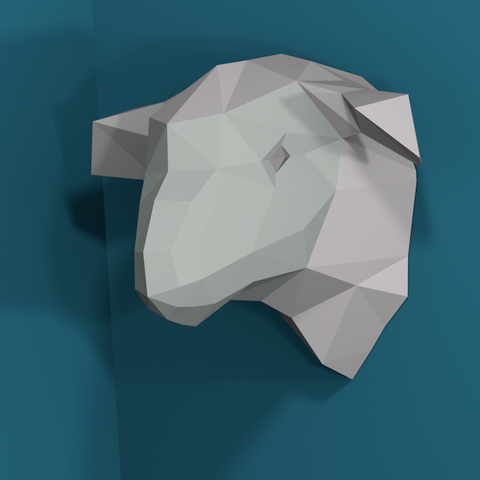 LOW POLY SHEEP TROPHY 3D Print Model