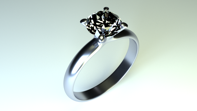 Simple Diamond Ring 3D Model