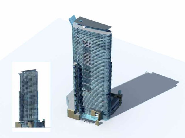 Large City Commercial Street office building design – 174 3D Model