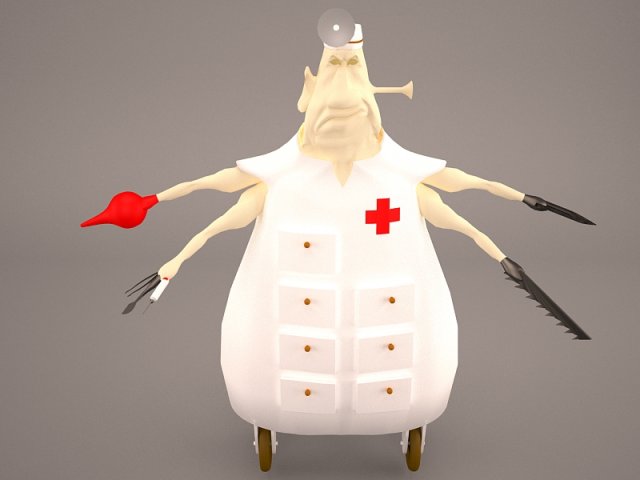 Cartoon Doctor 3D Model