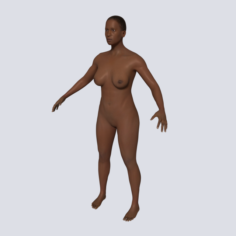 African Woman Textured and Rigged 3D Model