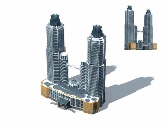 Large City Commercial Street office building design – 240 3D Model