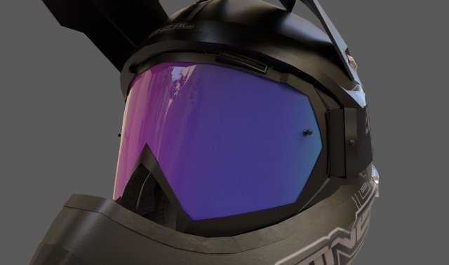 Motocross Helmet n Goggle 3D Model