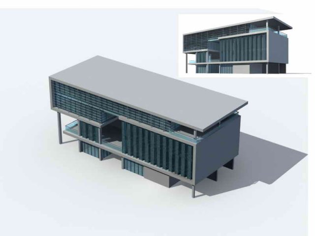 Large City Commercial Street office building design – 08 3D Model