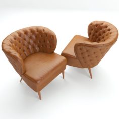Fado armchair Leather 3D Model