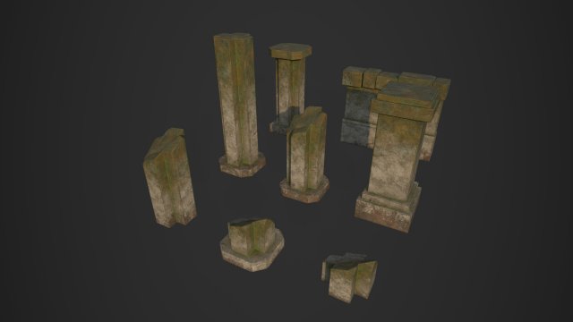 Ancient Pillars 3D Model