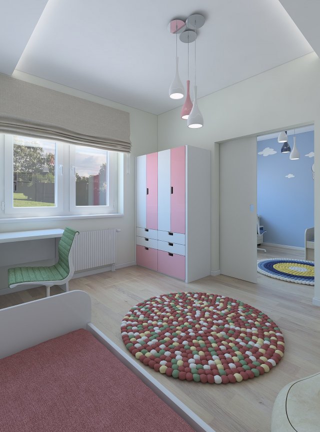 Very cozy double room for the child 3D Model