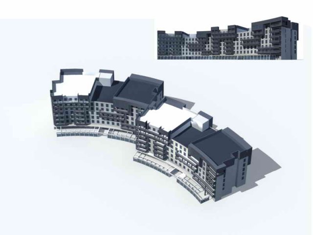 Large City Commercial Street office building design – 86 3D Model