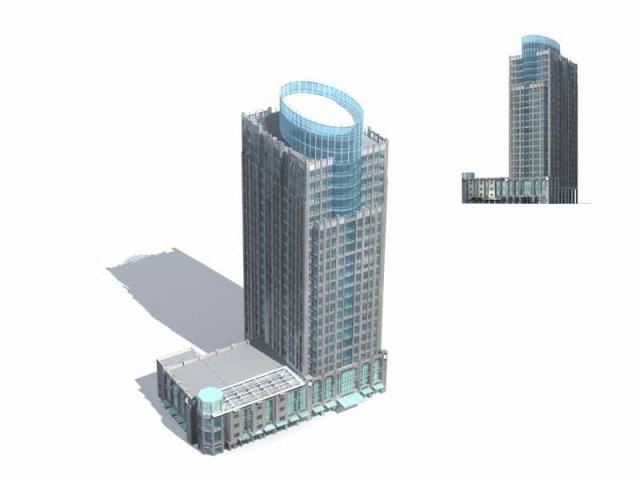 Large City Commercial Street office building design – 147 3D Model