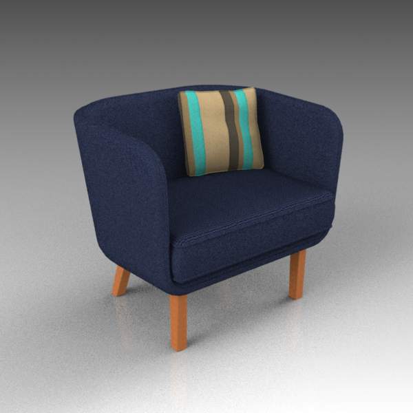 Rockwell club chair 3D Model