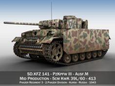 PzKpfw III – Panzer 3 – AusfM – 413 3D Model