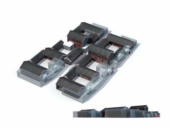 Large City Commercial Street office building design – 53 3D Model