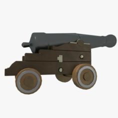 Low Poly Cannon 3D Model