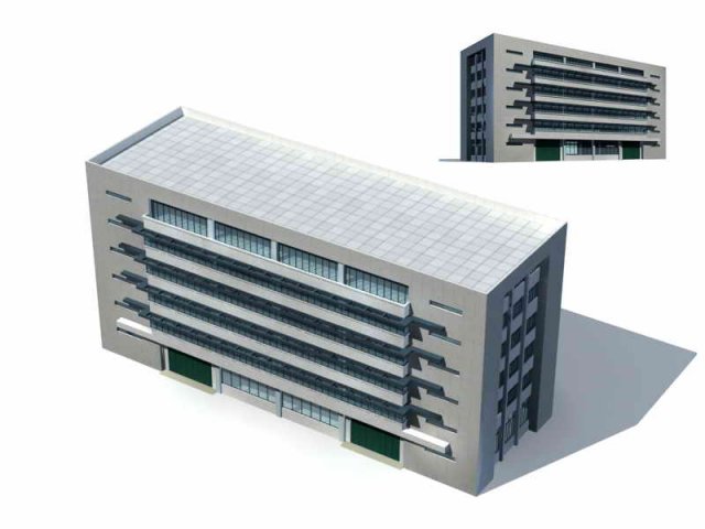 Large City Commercial Street office building design – 105 3D Model