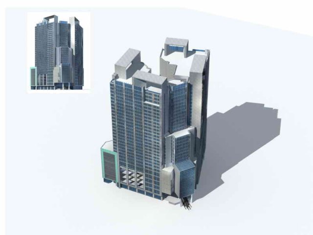 Large City Commercial Street office building design – 128 3D Model