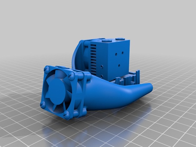 Filament Cooler Fan Shroud, Dual Side, E3D Chimera and Cyclops 3D Print Model