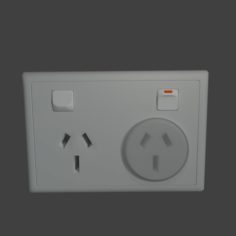 PowerOutletAS_NZS 3112 twin power socket						 Free 3D Model