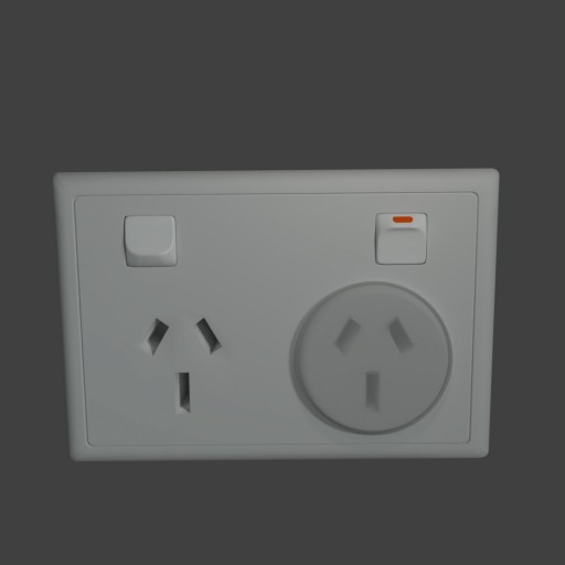 PowerOutletAS_NZS 3112 twin power socket						 Free 3D Model