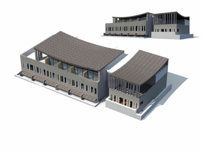 Large City Commercial Street office building design – 121 3D Model