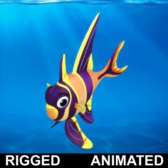 Cartoon fish 08 Rigged Animated 3D Model