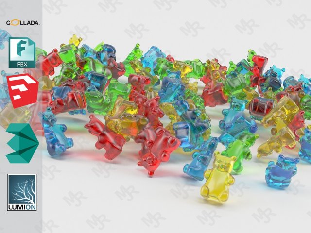 Gummy Bears Animated 3D Model