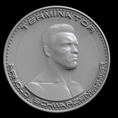 3D printing model Arnold Schwarzenegger medallion coin 3D Model