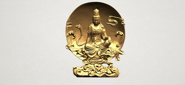Avalokitesvara Buddha Moon Background 3D Model