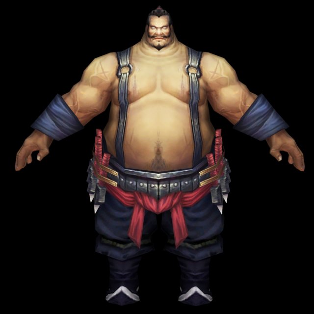 Fatty Man Character 3D Model