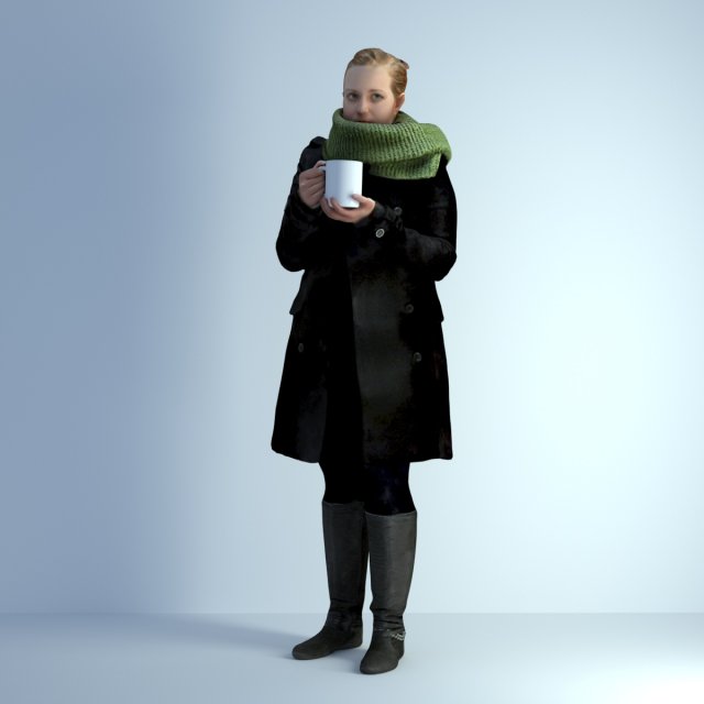 3D Scan Woman Winter 004 3D Model