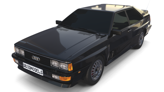 1981 Audi Coupe Quattro Black 3D Model