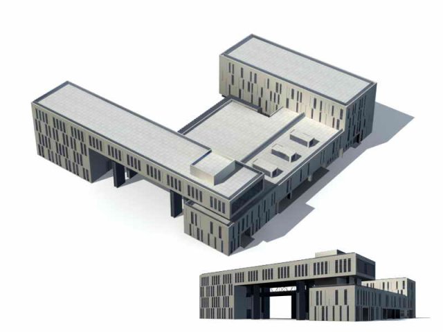 Large City Commercial Street office building design – 114 3D Model