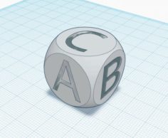 Game bone with letters 3D Model