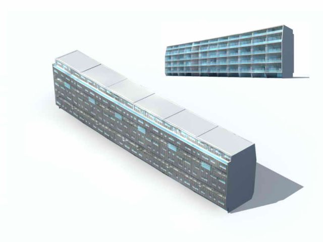 Large City Commercial Street office building design – 72 3D Model