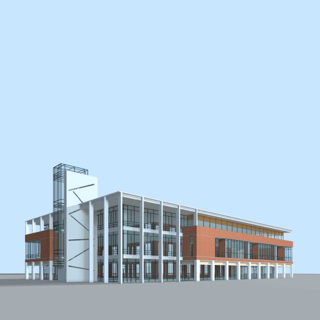 School building 007 3D Model