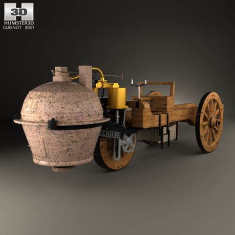 Cugnot Fardier a vapeur 1771 3D Model