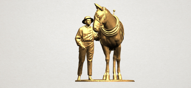 Horse with Man 01 3D Model