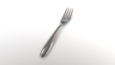 Salad Fork with Swirl Accent 3D Model