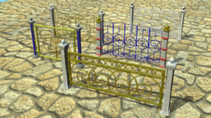 Fence with beautiful patterns 3D Model