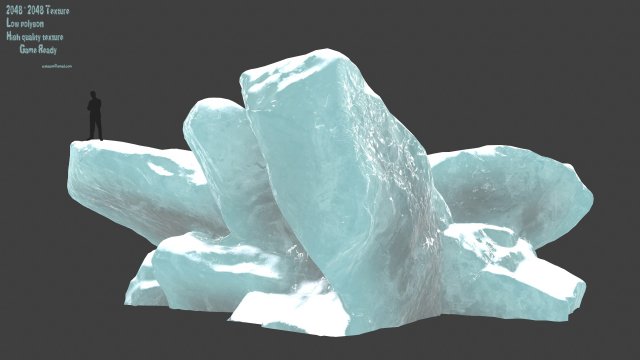 Snow ice rocks 1 3D Model
