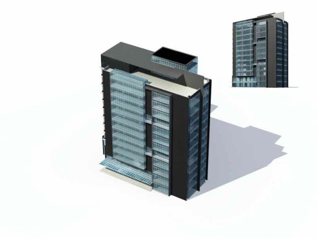 Large City Commercial Street office building design – 155 3D Model