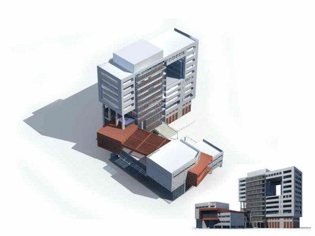 Large City Commercial Street office building design – 143 3D Model