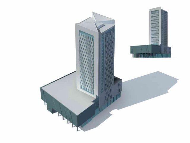 Large City Commercial Street office building design – 247 3D Model