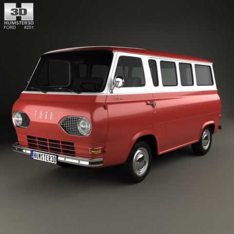 Ford E-Series Falcon Club Wagon 1963 3D Model