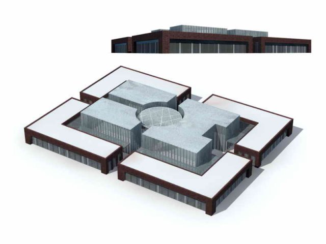 Large City Commercial Street office building design – 51 3D Model
