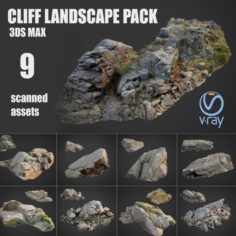 Cliff landscape pack bundle 3D Model