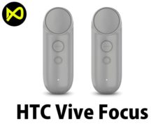 HTC Vive Focus White Controllers 3D Model