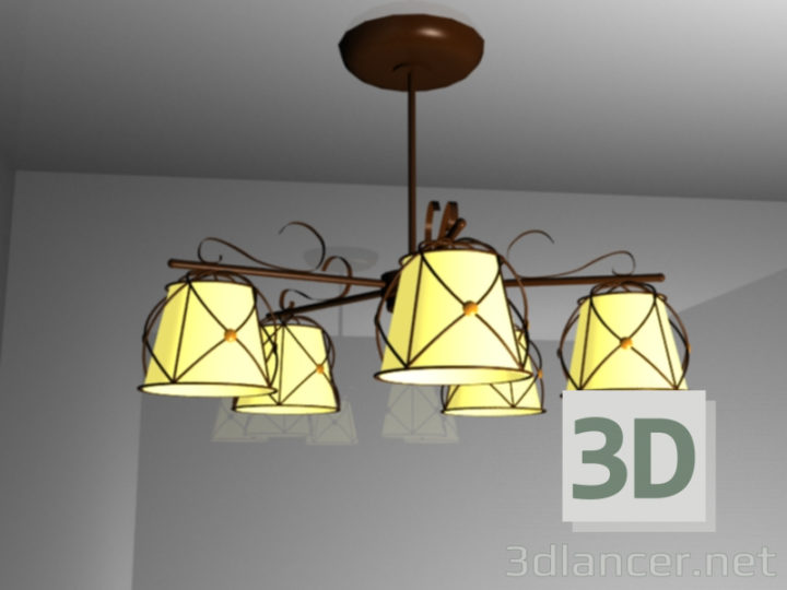 3D-Model 
chandelier 5 lamps